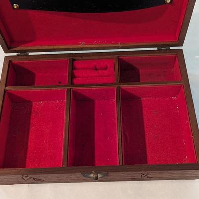 Vintage Nautical Wooden Jewelry Box Sail Boat/Ship
