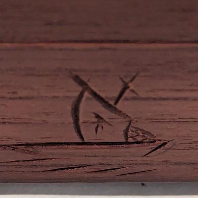 Vintage Nautical Wooden Jewelry Box Sail Boat/Ship