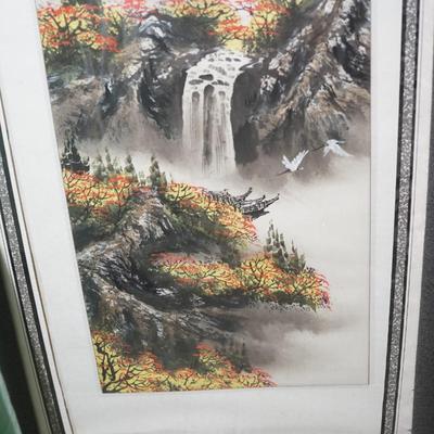 JAPANESE SCROLL PAINTING ON PAPER. SIGNED.