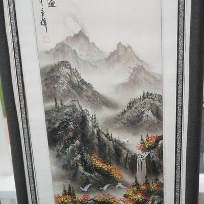 JAPANESE SCROLL PAINTING ON PAPER. SIGNED.