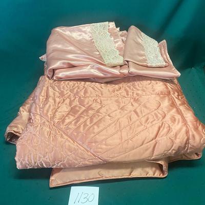Vintage Rayon Twin Comforter and sheets