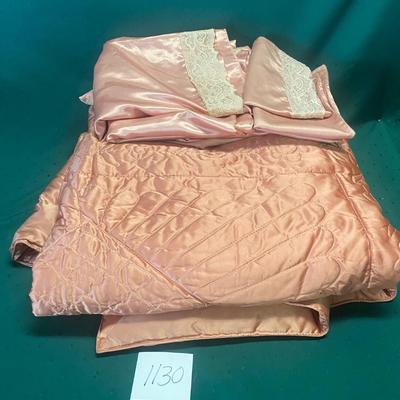 Vintage Rayon Twin Comforter and sheets