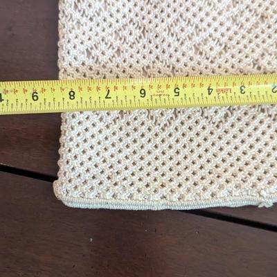 Macrame top Handle Purse Hand Made Crochet Woven Hand Held Bag