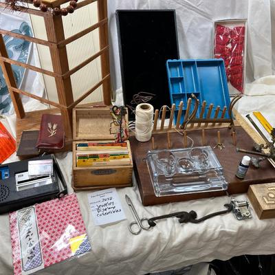 Handmade jewelry show displays, vintage collectibles