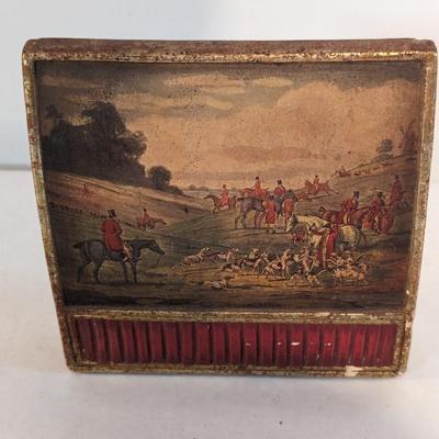 Vintage Borghese Equestrian English Hunt Horse Scene Bookend