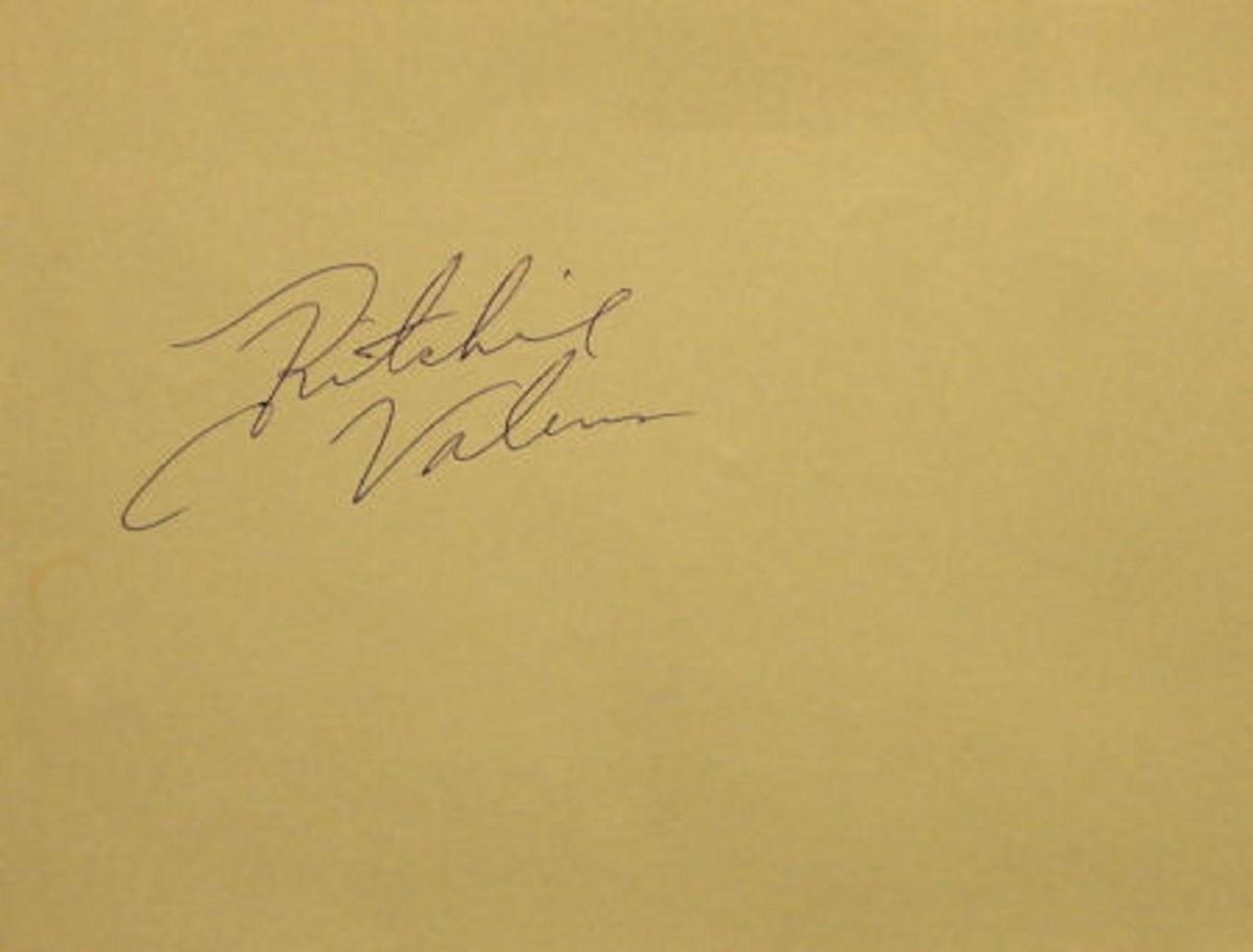 Robert Ritchie Signature Ritchie Valens signature slip | EstateSales.org