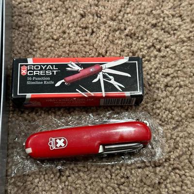 GERBER KEYCHAIN TOOL, ROYAL CREST MULTI FUNCTION AND SWISS EXECUTIVE KNIVES