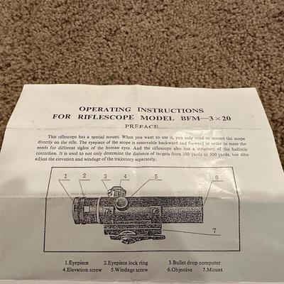 STAR RIFLESCOPE BFM-3 X 20