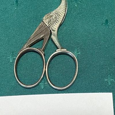 Vintage Stork Embroidery Scissors