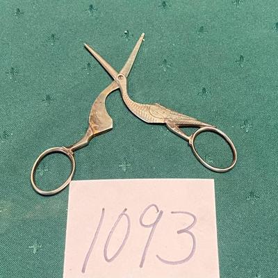 Vintage Stork Embroidery Scissors