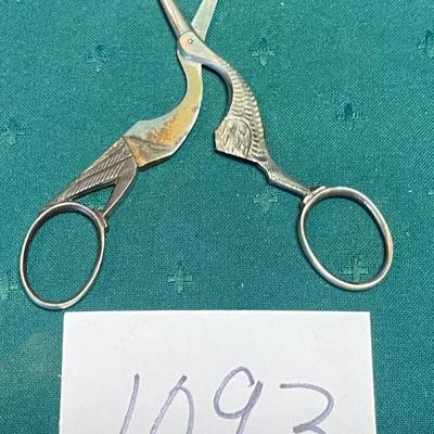 Vintage Stork Embroidery Scissors