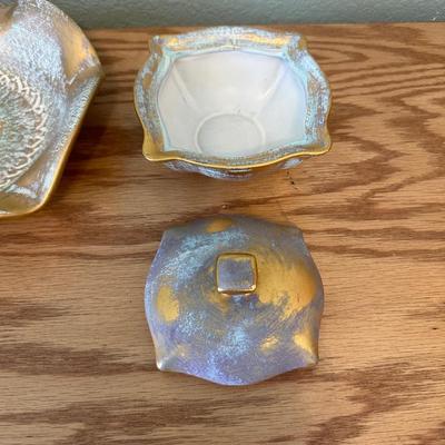 BLUE AND GOLD STANGL POTTERY