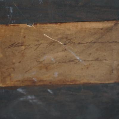 19TH CENTURY OIL PAINTING ON BOARD. DUTCH. NUN & YOUNG CHILD. IN PERIOD FRAME OF GESSO / GILDING.