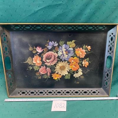 Vintage Large Hand Painted Tray