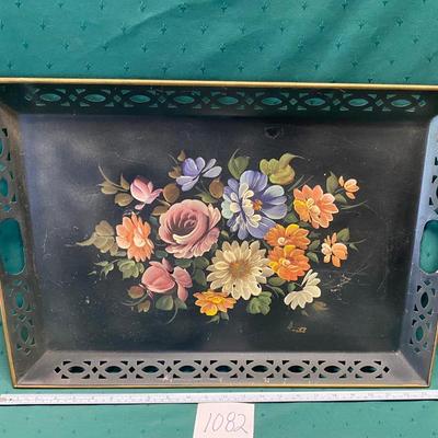 Vintage Large Hand Painted Tray