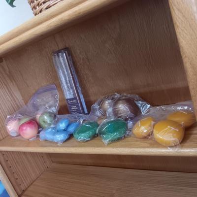 REALISTIC APPLE CANDLES AS WELL AS VARIOUS OTHER CANDLES