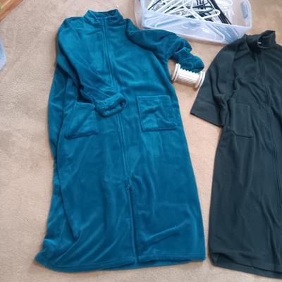LL BEAN & ALEXANDRIA BATHROBES (XL) HANGERS, FOOT MASSAGE AND PILLOWCASES