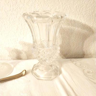 NICE COLORED CANDY DISH WITH LID-CANDLE HOLDERS-GLASS VASE