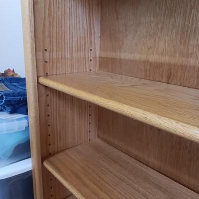 2 SOLID WOOD BOOKCASES W/ADJUSTABLE SHELVES