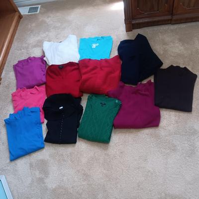 LADIES SWEATERS, TURTLENECKS, SWEATSHIRTS AND LONG SLEEVE SHIRTS SIZE 1X