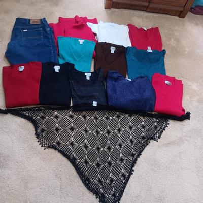 MOSTLY CHICO'S LADIES WINTER WEAR PLUS BEADED SHAWL (3X)