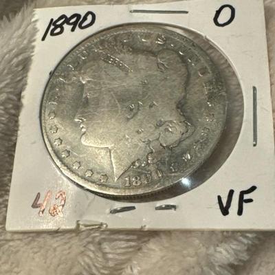 1890 O MORGAN I S COIN 1$ VF