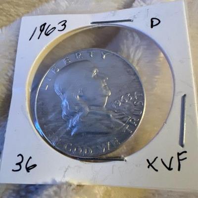 1963 D BENJAMIN FRANKLIN HALF XVF