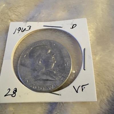1963 D BENJAMIN FRANKLIN HALF VF