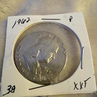 1962 P BENJAMIN FRANKLIN HALF SILVER XVF
