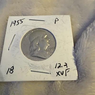 1955 P BENJAMIN FRANKLIN US COIN HALF XVF