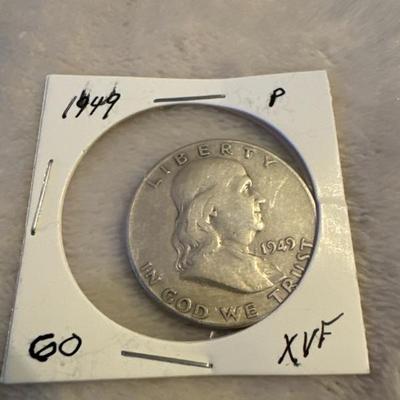 1949 P BENJAMIN FRANKLIN HALF SILVER XVF
