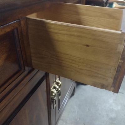Century Furniture Company Mahogany Finish Bar Buffet with Brass Fixtures