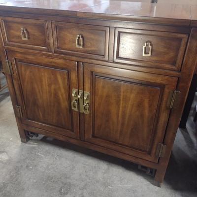 Century Furniture Company Mahogany Finish Bar Buffet with Brass Fixtures