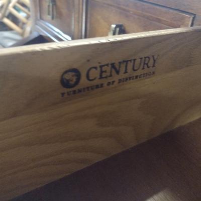 Century Furniture Company Mahogany Finish Bar Buffet with Brass Fixtures