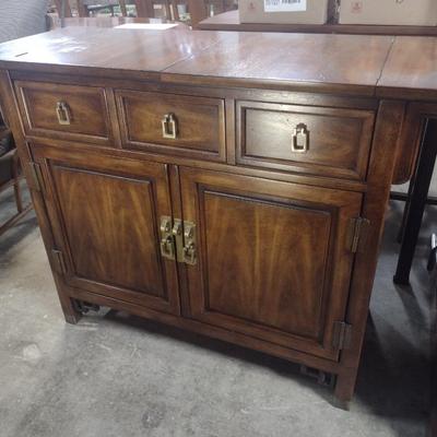 Century Furniture Company Mahogany Finish Bar Buffet with Brass Fixtures