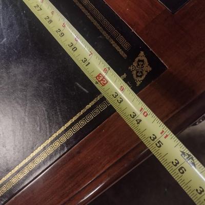 Vintage Mahogany Executive's Desk with Leather Surface (Four Piece Assembly)