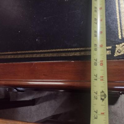 Vintage Mahogany Executive's Desk with Leather Surface (Four Piece Assembly)