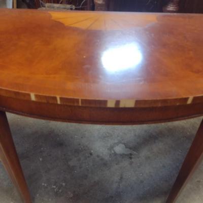 Demilune Mahogany Foyer Table with Inlay Marquetry