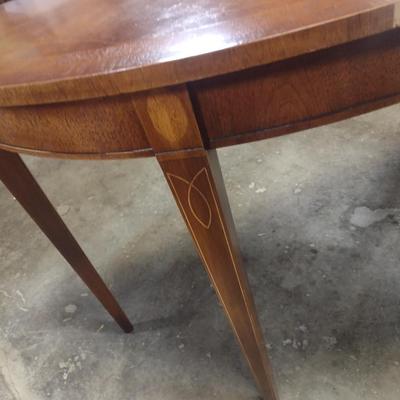Demilune Mahogany Foyer Table with Inlay Marquetry