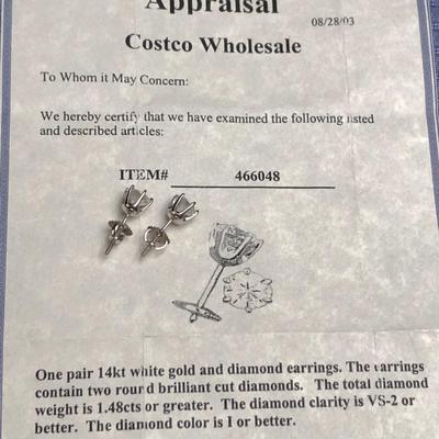 14k White Gold & Diamond Earrings - Retail ~ $10,000