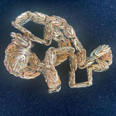 18” Thick Braided 18k Gold Necklace - 36 grams