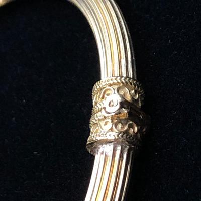 18k Yellow Gold Lions Head Bangle Bracelet Made in Greece