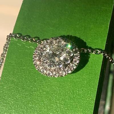 14k White Gold & Diamond Burst Necklace