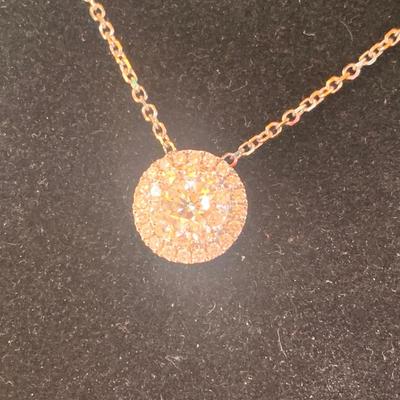 14k White Gold & Diamond Burst Necklace