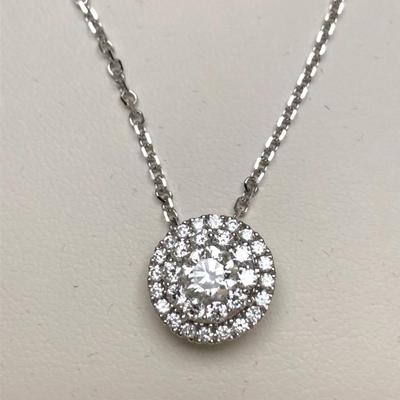 14k White Gold & Diamond Burst Necklace