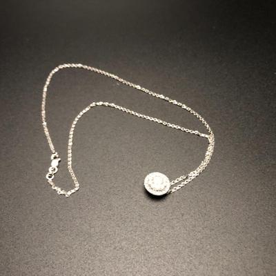 14k White Gold & Diamond Burst Necklace