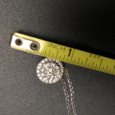 14k White Gold & Diamond Burst Necklace