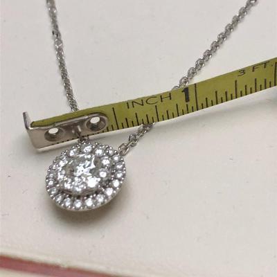 14k White Gold & Diamond Burst Necklace