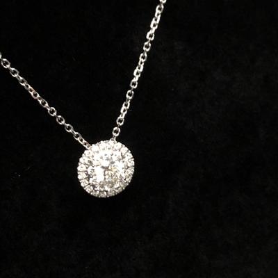 14k White Gold & Diamond Burst Necklace