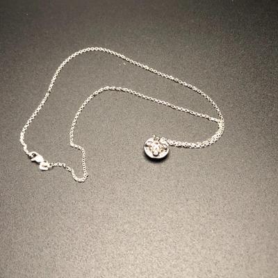 14k White Gold & Diamond Burst Necklace